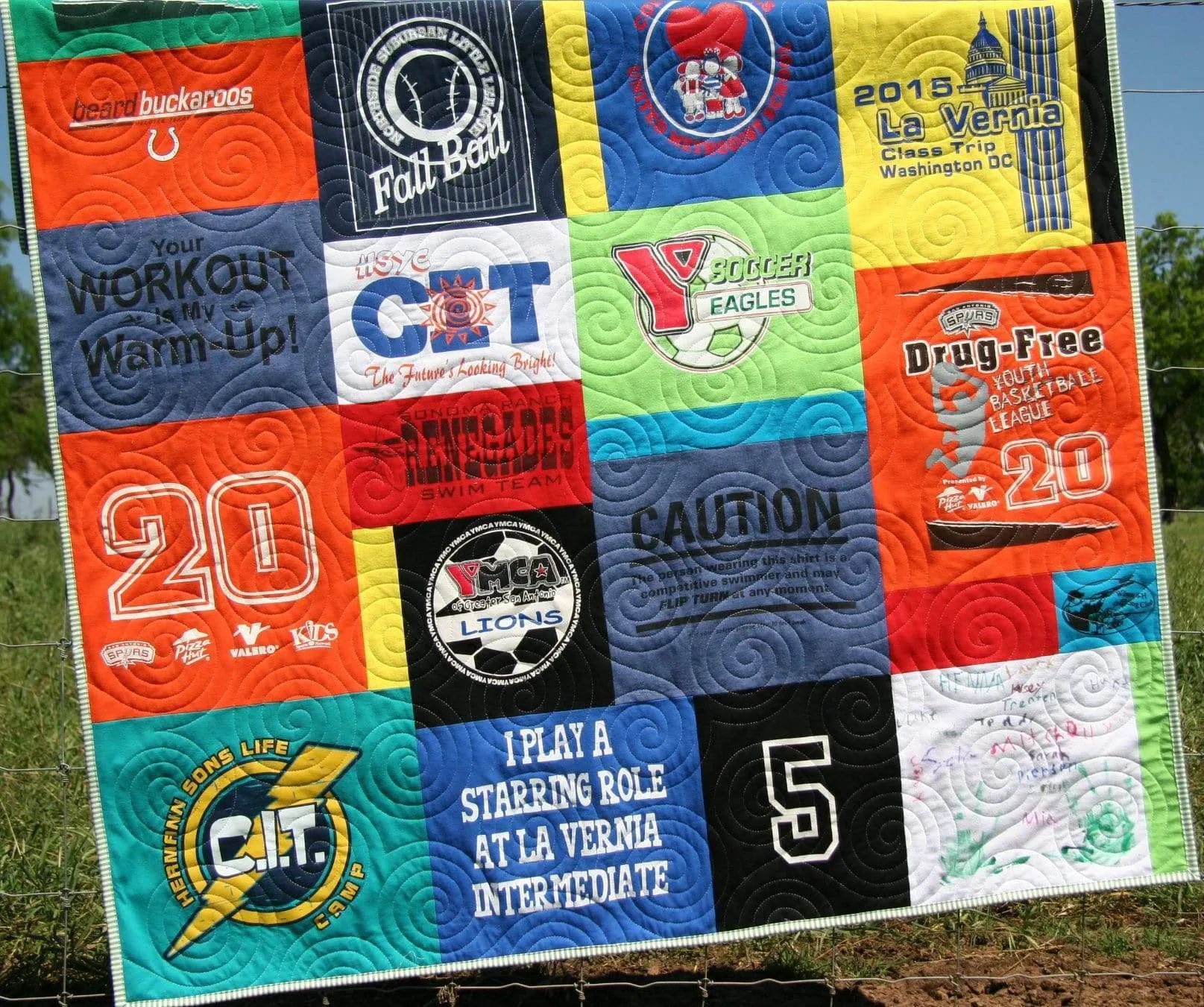 Mosaic T-Shirt Quilt DEPOSIT Memory Blanket Graduation Gift Tee Shirt Personalized Custom Father's Mother's Day College University Sports