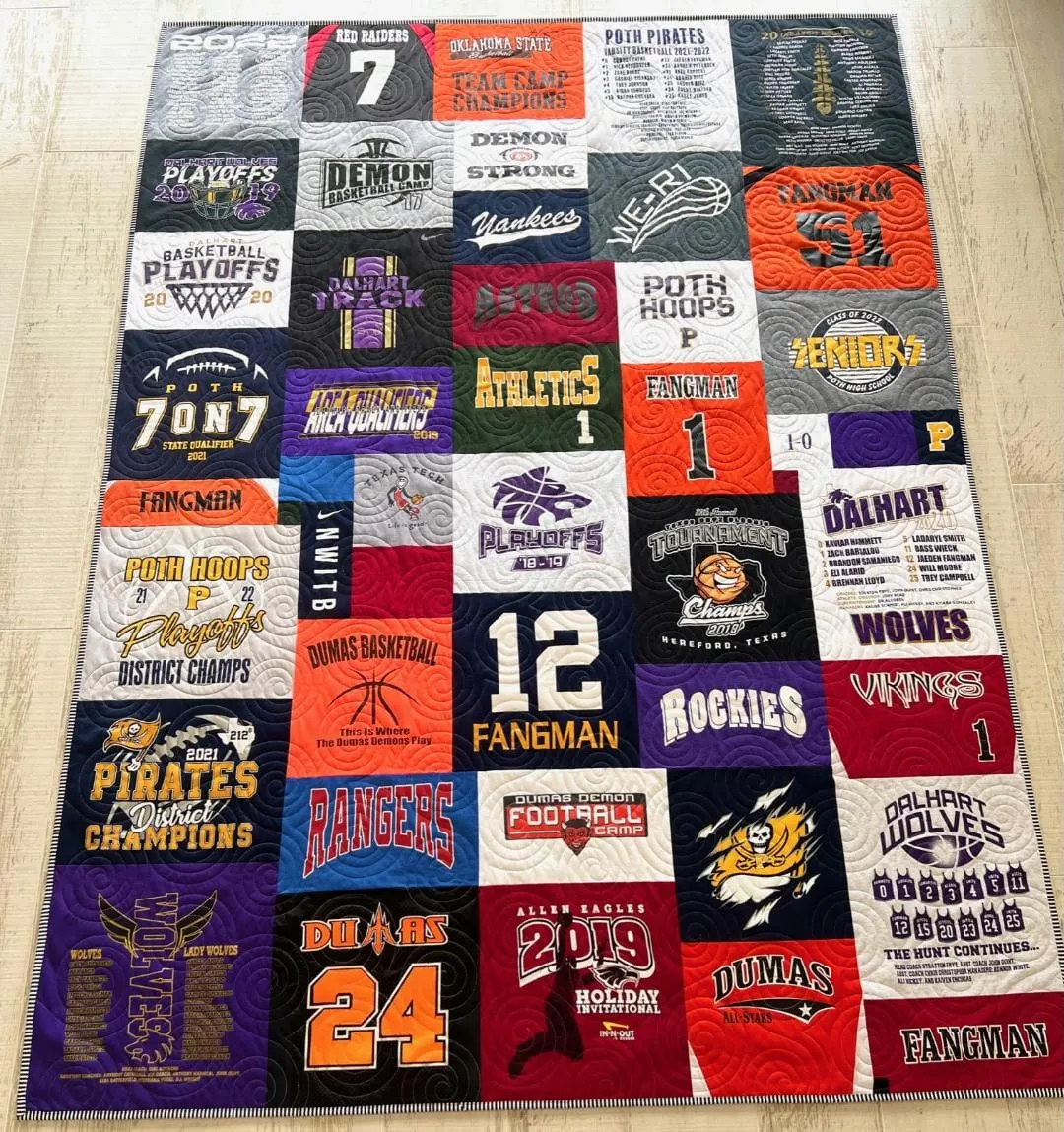 Mosaic T-Shirt Quilt DEPOSIT Memory Blanket Graduation Gift Tee Shirt Personalized Custom Father's Mother's Day College University Sports