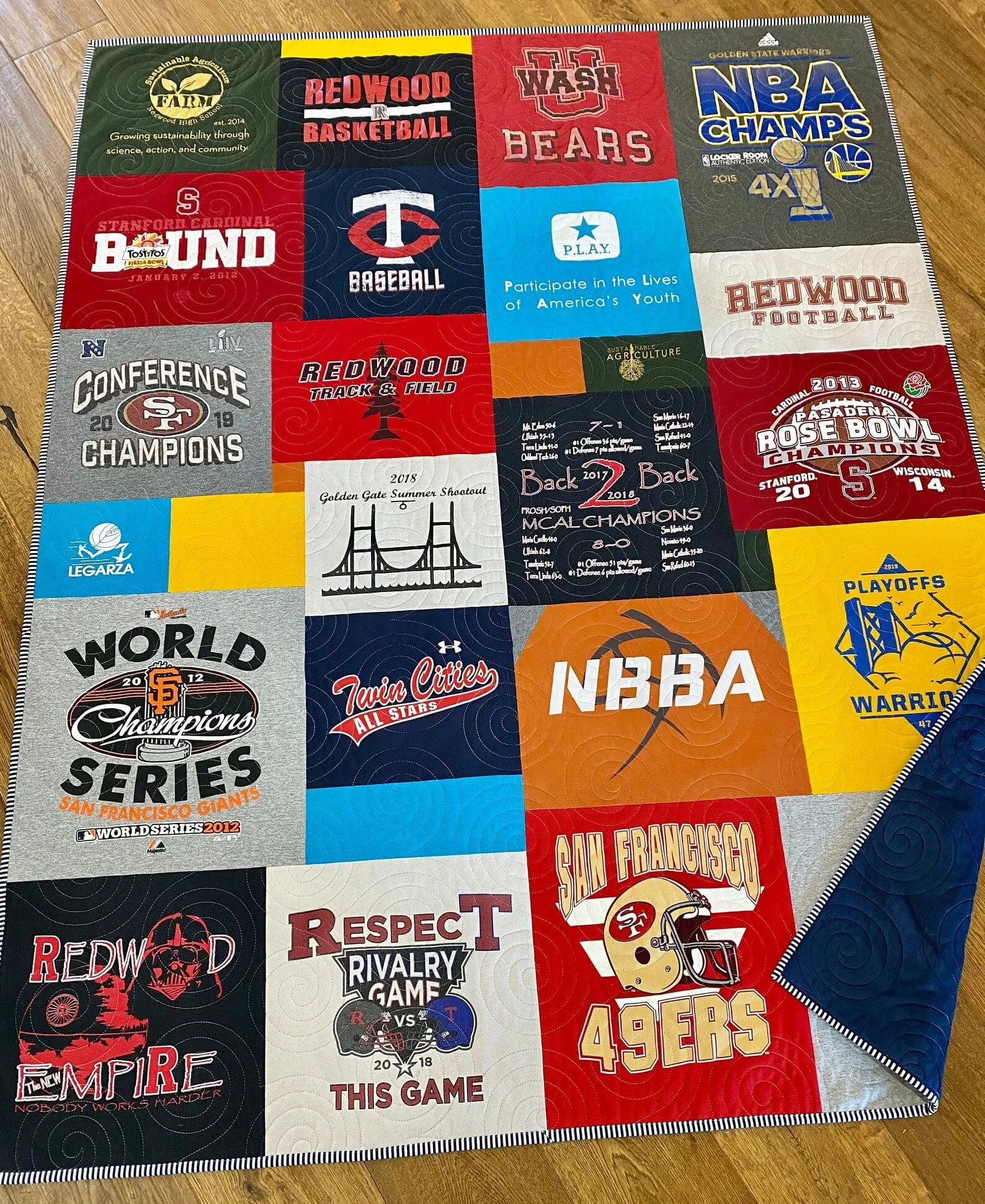 Mosaic T-Shirt Quilt DEPOSIT Memory Blanket Graduation Gift Tee Shirt Personalized Custom Father's Mother's Day College University Sports