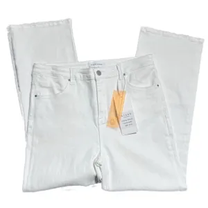 New with Tags Risen Women's White Denim Wide Leg High Waist Distressed Jeans