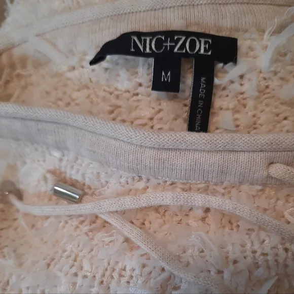 Nic Zoe almond textured sweater NWT sz medium *AH