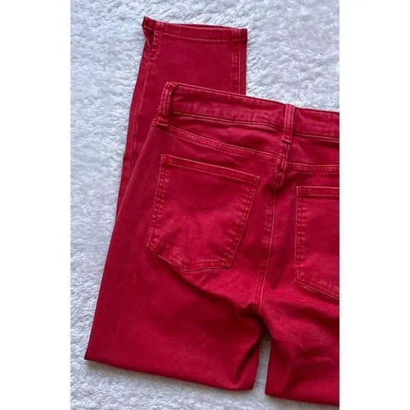NWT Cosmic Blue Love Milo Side Split Capri Skinny Jean in Red Light, Size 28/6