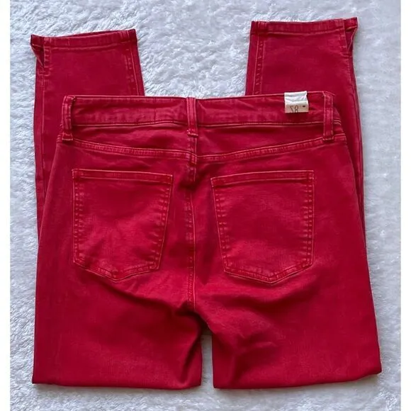 NWT Cosmic Blue Love Milo Side Split Capri Skinny Jean in Red Light, Size 28/6