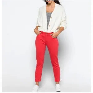 NWT Cosmic Blue Love Milo Side Split Capri Skinny Jean in Red Light, Size 28/6