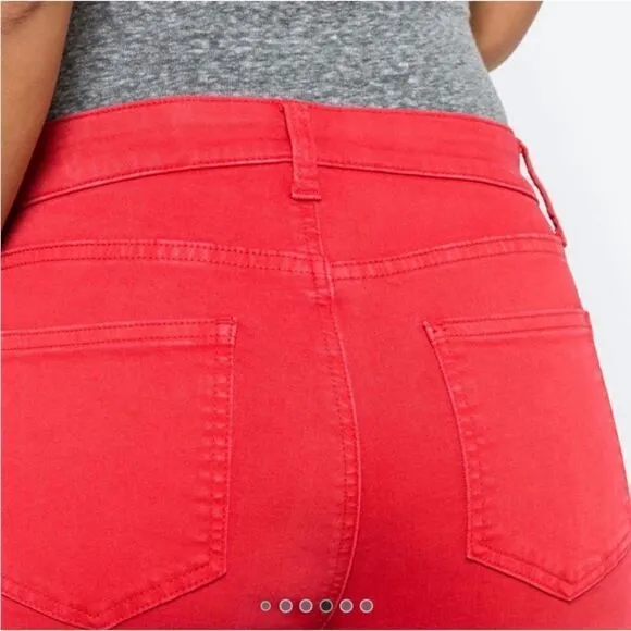 NWT Cosmic Blue Love Milo Side Split Capri Skinny Jean in Red Light, Size 28/6