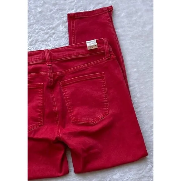 NWT Cosmic Blue Love Milo Side Split Capri Skinny Jean in Red Light, Size 28/6