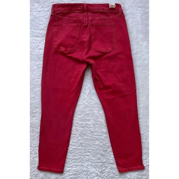NWT Cosmic Blue Love Milo Side Split Capri Skinny Jean in Red Light, Size 28/6