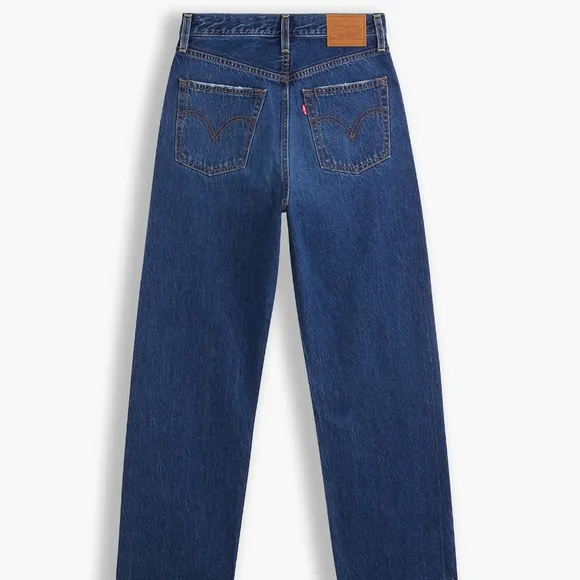 NWT Levi's Premium Noe Down Dark Wash Ribcage Straight Ankle Cutoff Jeans
