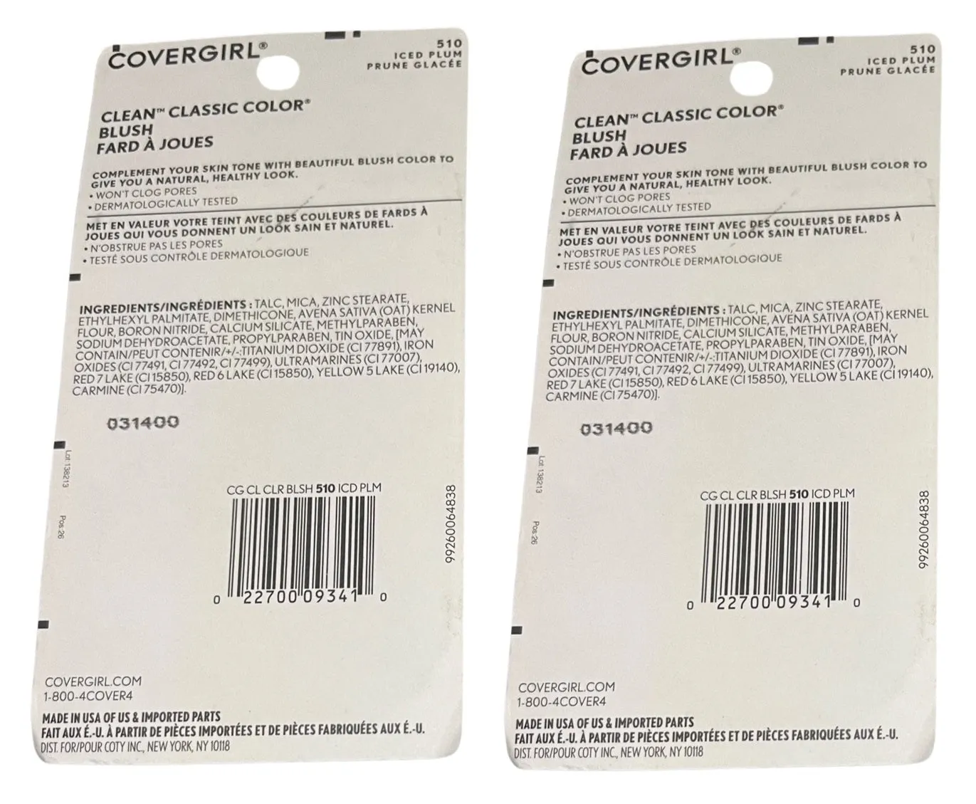 Pack of 2 CoverGirl Clean Classic Color Blush, Iced Plum 510