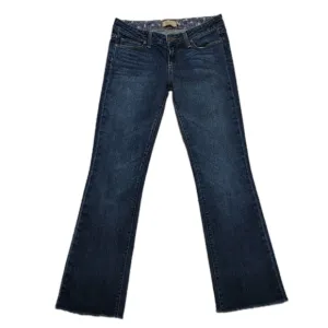 PAIGE Benedict Canyon Classic Rise Peg Leg Medium/Dark Wash Ladies 27 Raw Hem