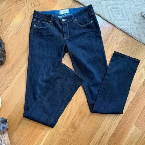Paige Women's Skyline Straight Jeans Dark Wash Denim Size 28