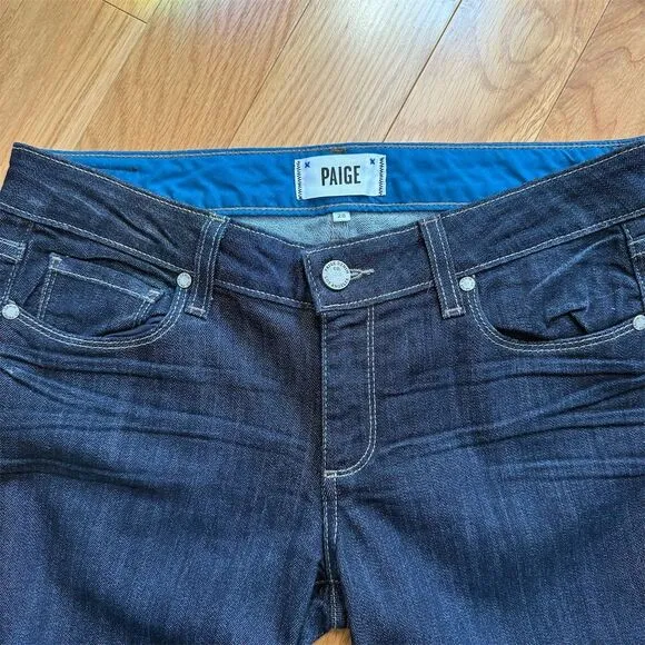 Paige Women's Skyline Straight Jeans Dark Wash Denim Size 28