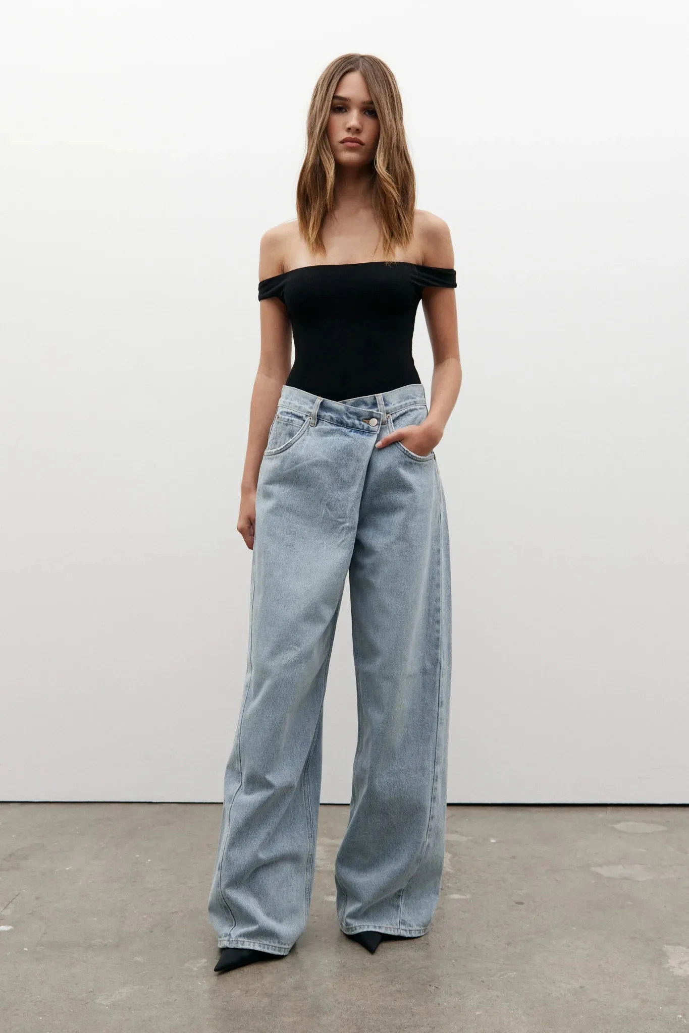 PALACE FOLD WAIST JEAN - SUNDAY BLUE
