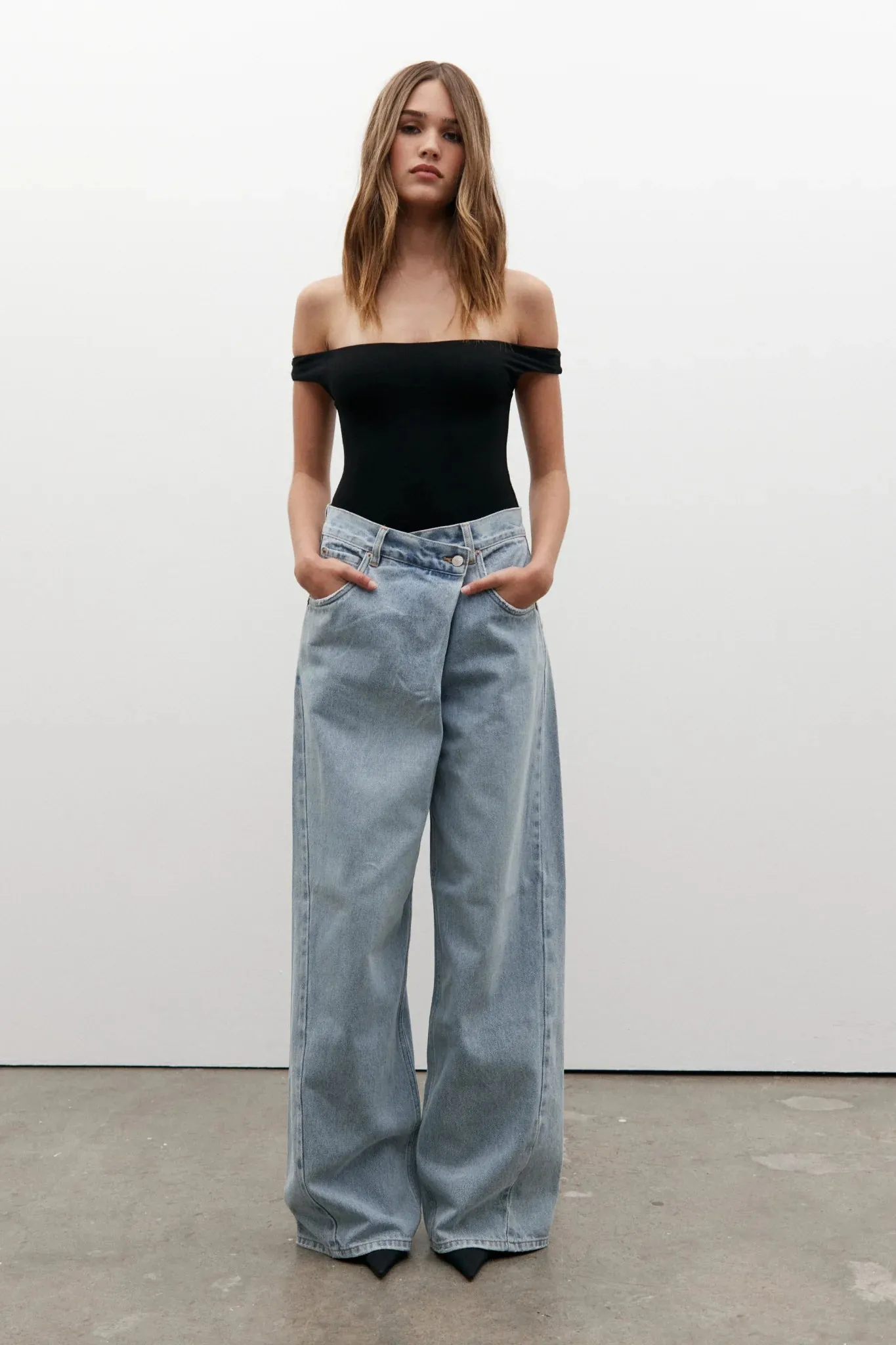 PALACE FOLD WAIST JEAN - SUNDAY BLUE