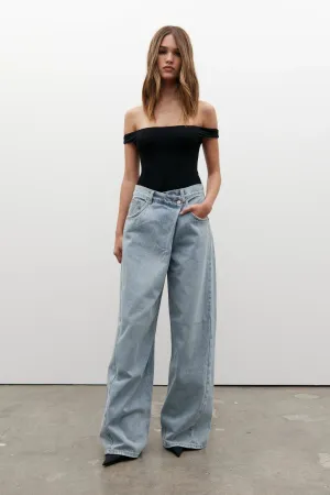 PALACE FOLD WAIST JEAN - SUNDAY BLUE