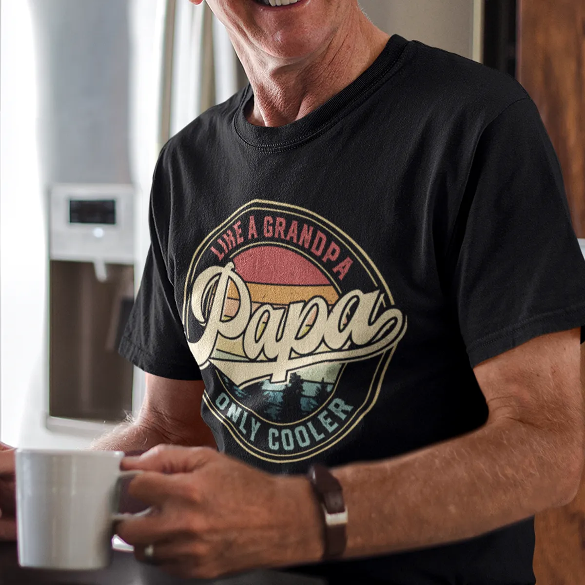 Papa Like A Grandpa Only Cooler Funny Fathers Day T-Shirt