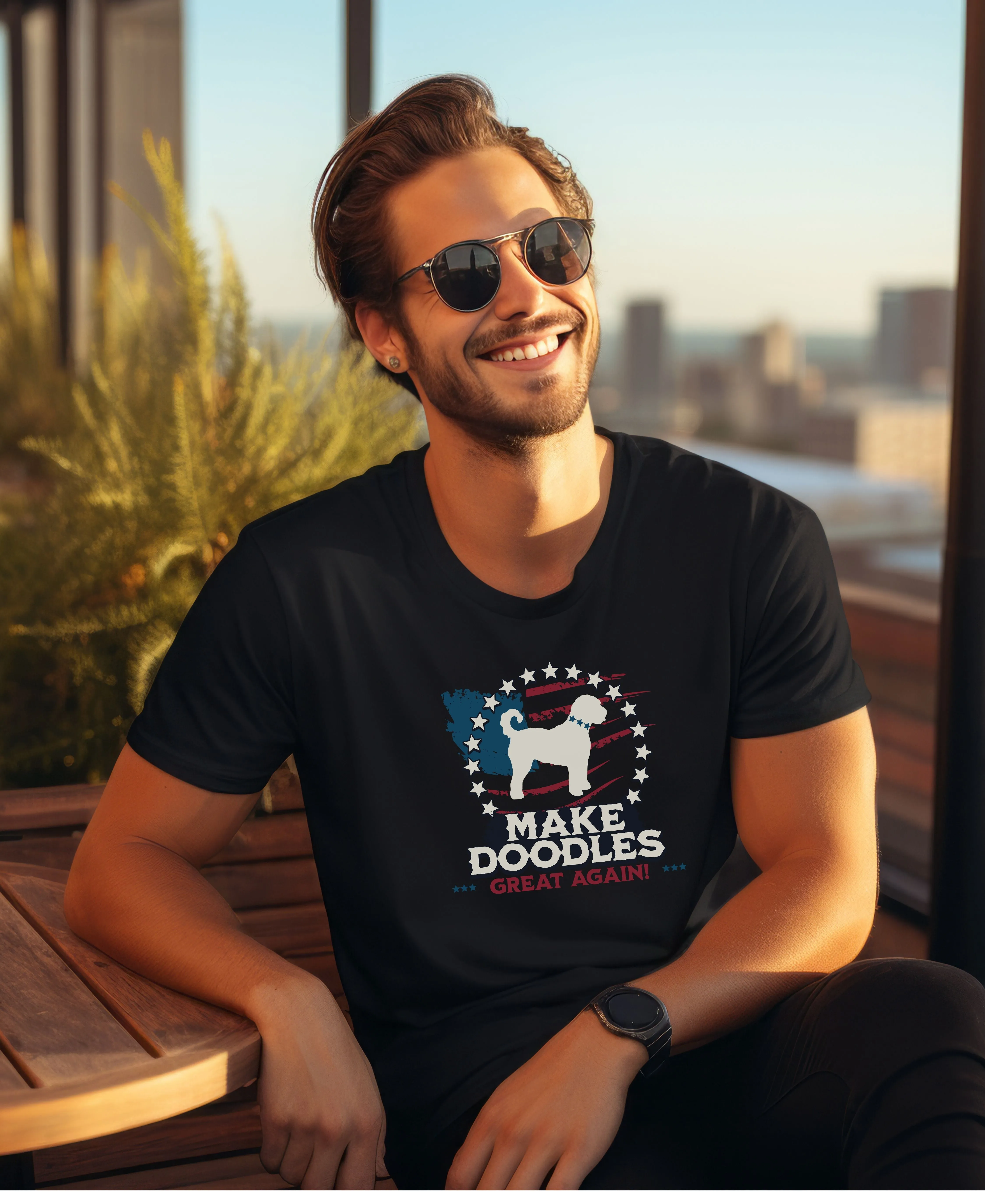 Patriotic Dog Goldendoodle Election Shirt Red White and Blue Dog Lover Funny Dog Shirt Pet Humor Goldendoodle