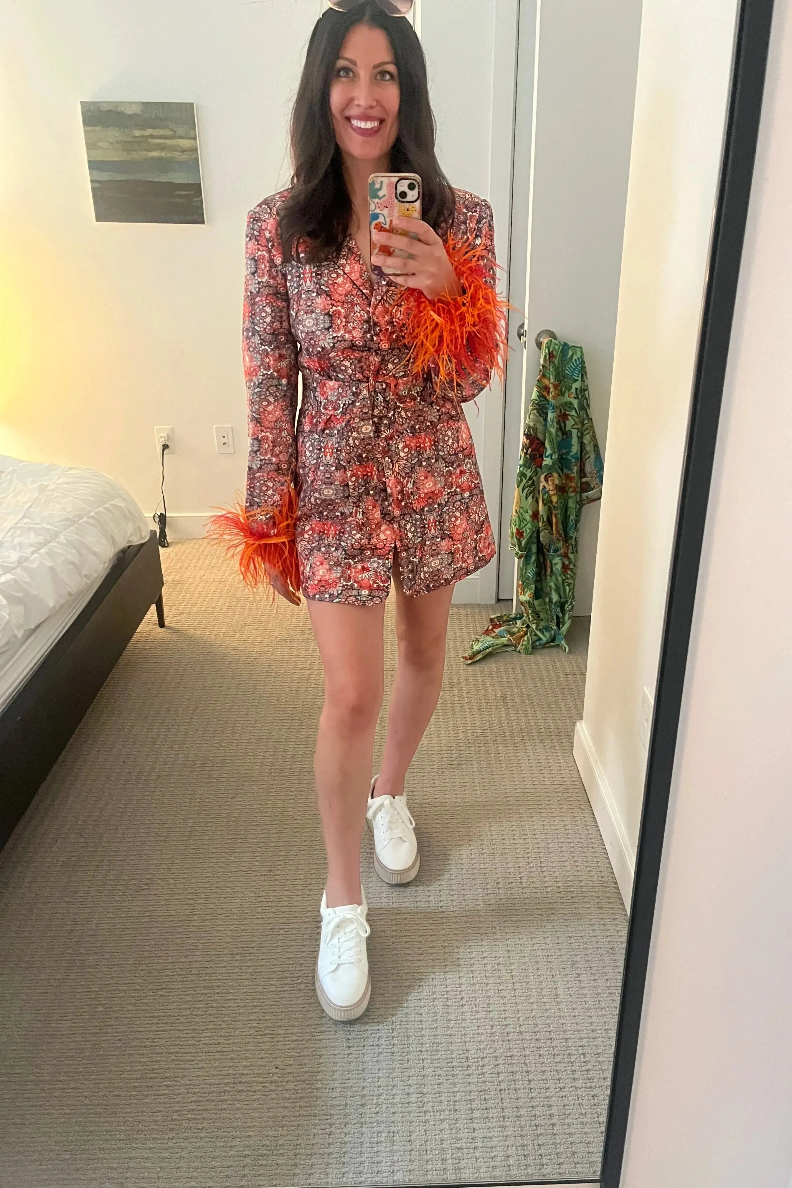Paula Feather Printed Blazer Dress