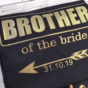 PERSONALISED MENS/UNISEX BROTHER OF THE BRIDE T-SHIRT