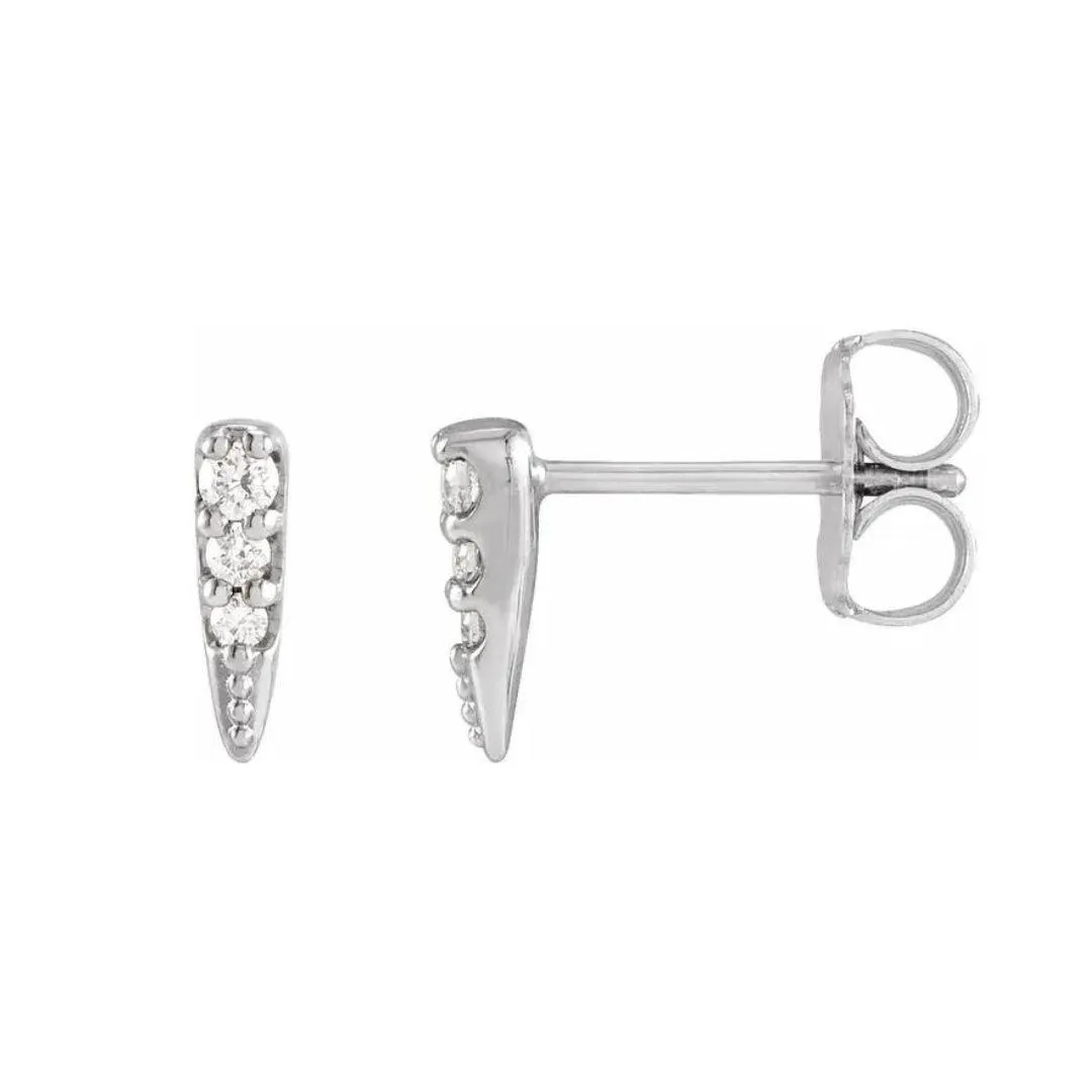 Petite Diamond Spike Studs
