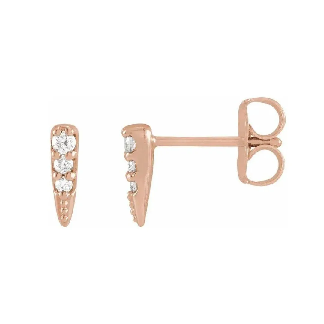 Petite Diamond Spike Studs