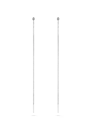Pin Up Threader Chain Earrings Silver