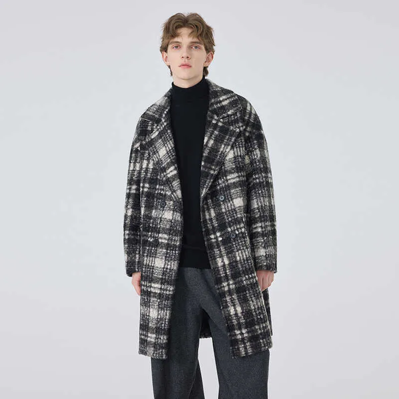 Plaid Wool Overcoat
