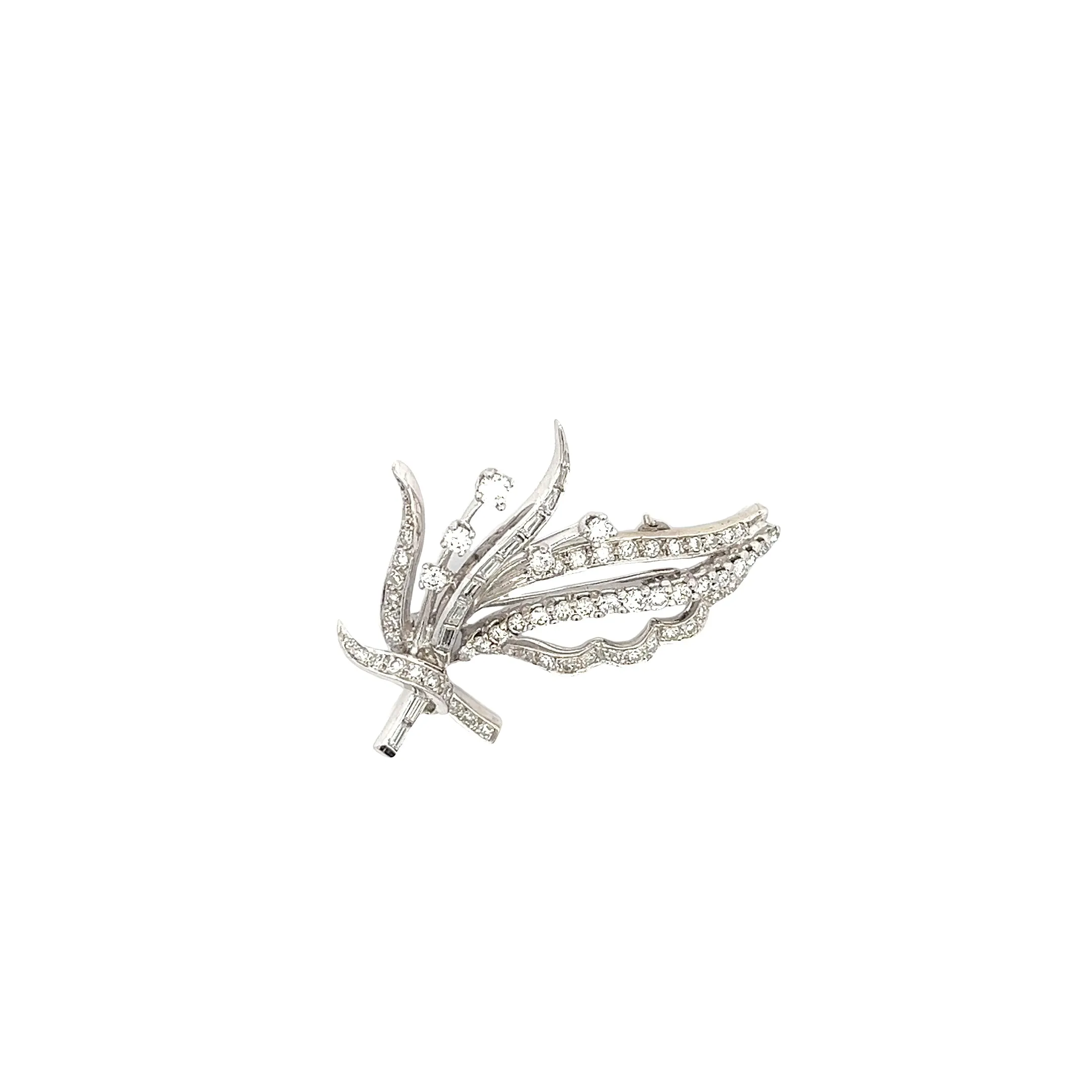 Platinum 1.50ct F VS2 Round Diamond Brooch and Necklace
