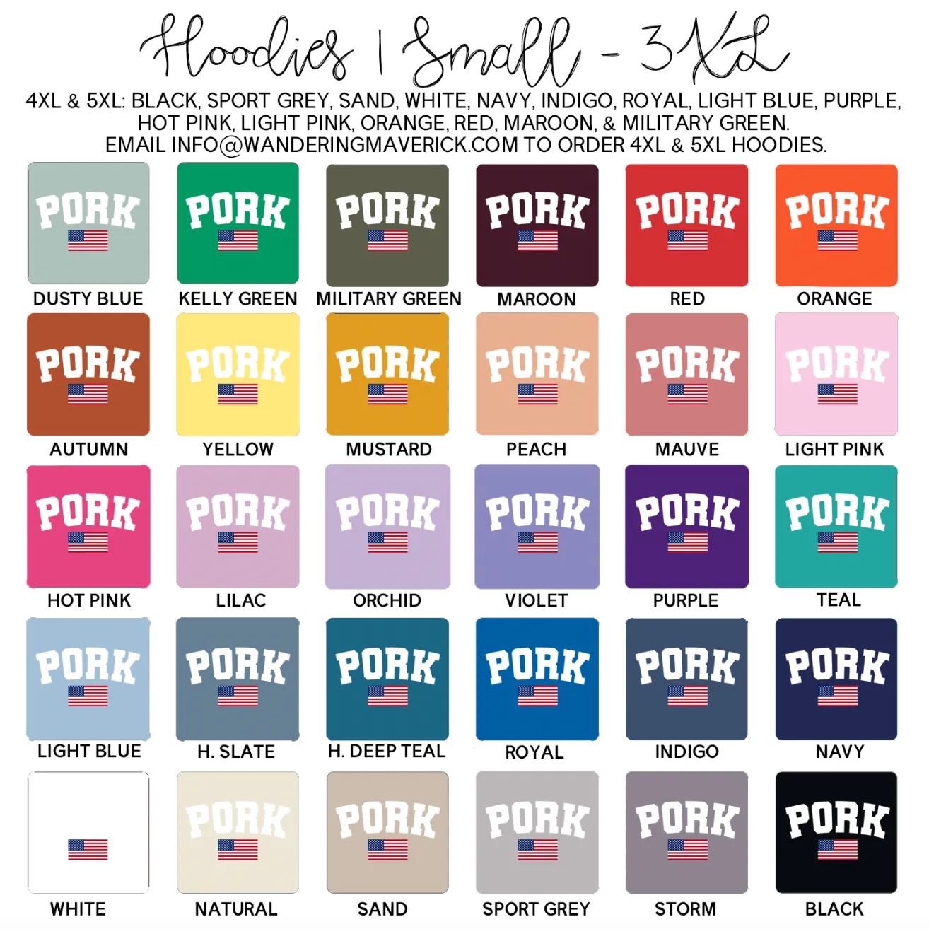 Pork Flag Hoodie (S-3XL) Unisex - Multiple Colors!