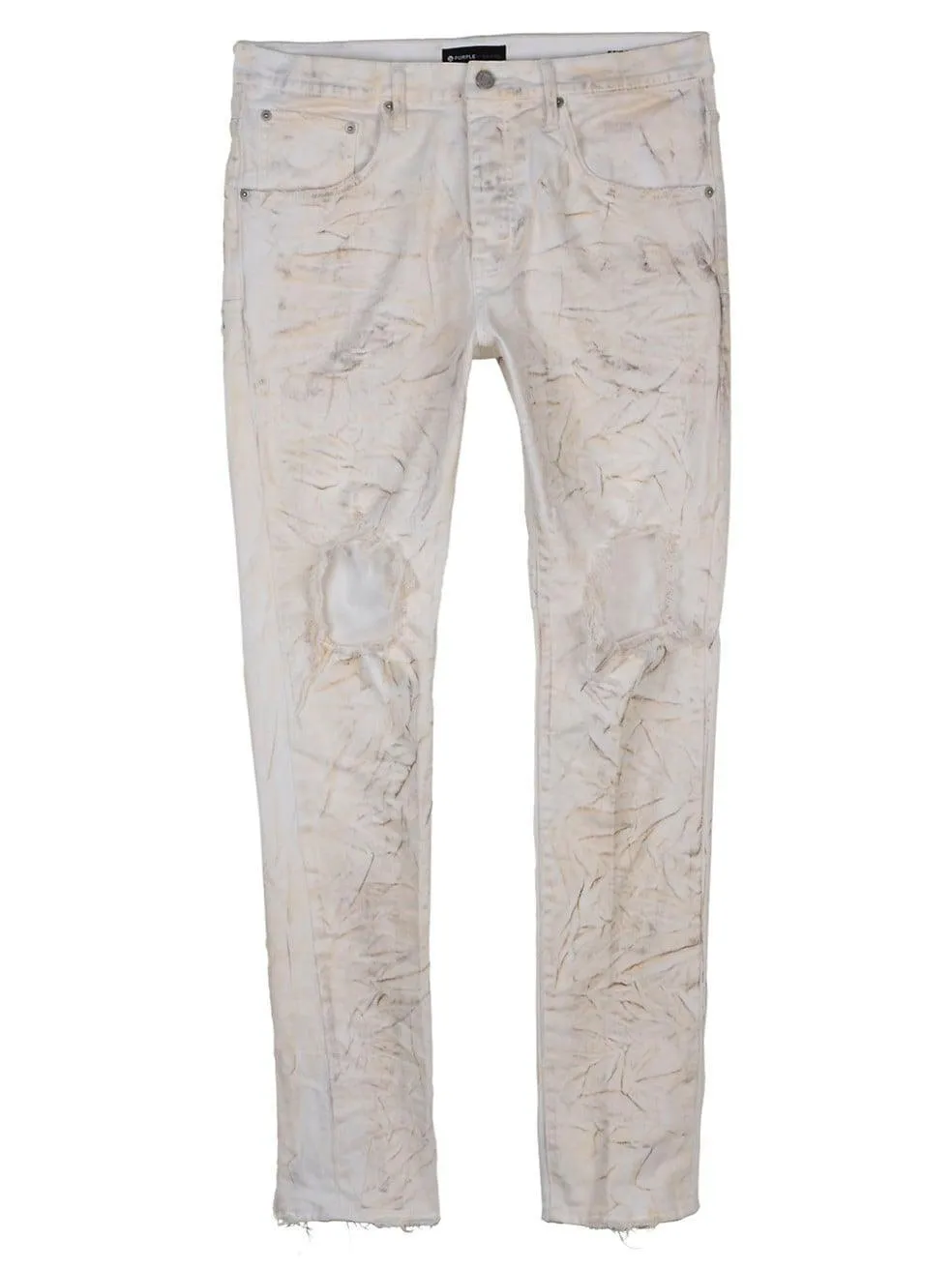 Purple Brand Resin Blowout Skinny Jeans White Dirty Resin
