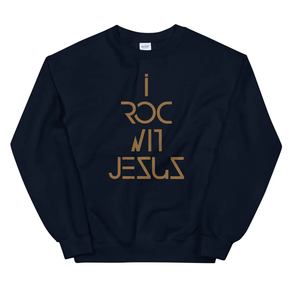 "i Roc Wit Jesus BIG & BOLD" Sweatshirt "NAVY"