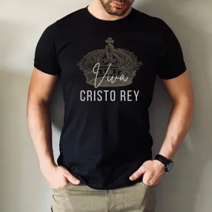 "Viva Cristo Rey" Black Crewneck T-Shirt