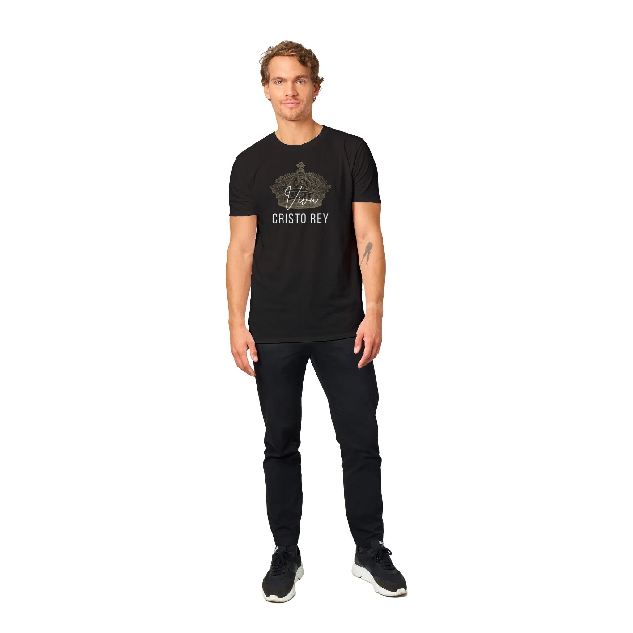 "Viva Cristo Rey" Black Crewneck T-Shirt