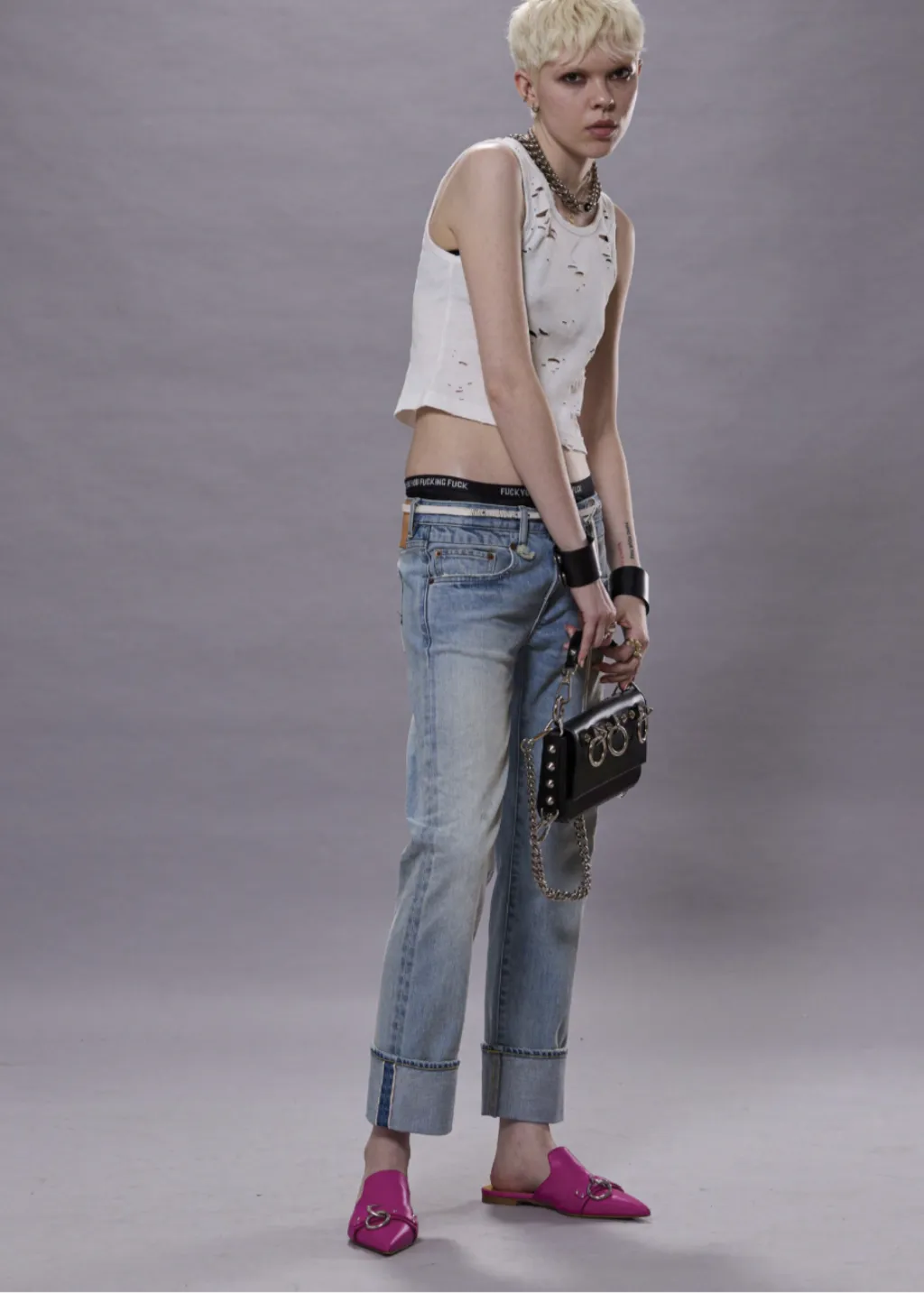 R13 Cuffed Boy Straight Jean