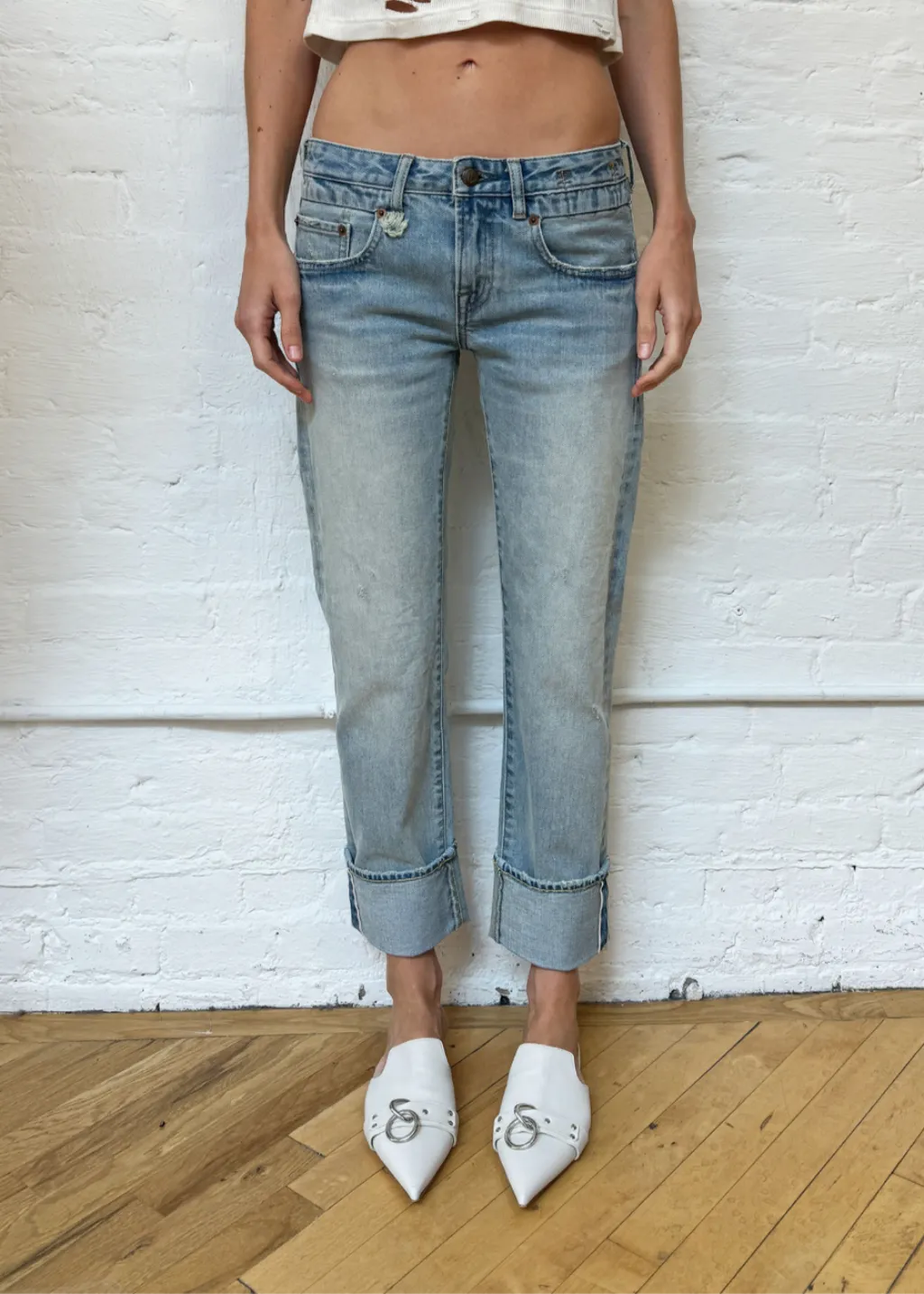 R13 Cuffed Boy Straight Jean