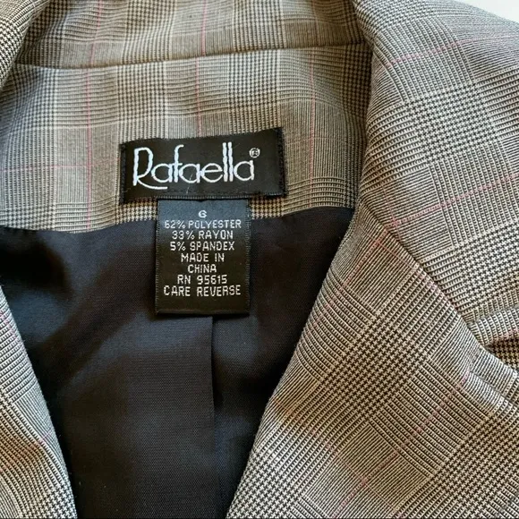 RAFAELLA plaid jacket minimalist neutral classic