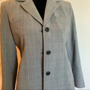 RAFAELLA plaid jacket minimalist neutral classic