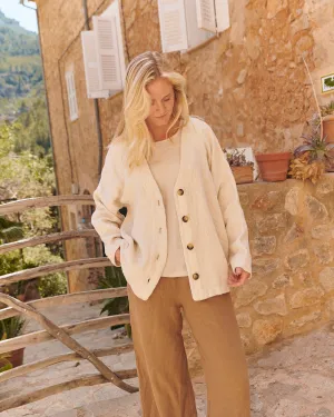 Ralph - Linen Cardigan in Off White