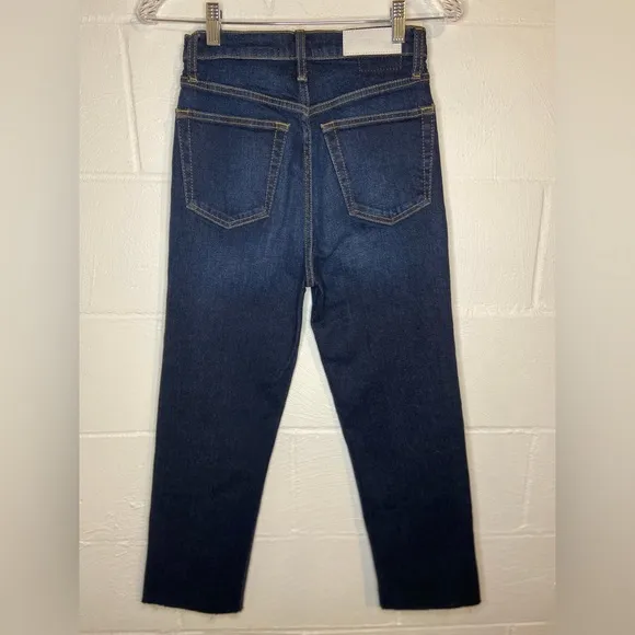 RE/DONE Ultra High Rise Stove Pipe Blue Jeans Frayed hem Raw hem Women’s size 25