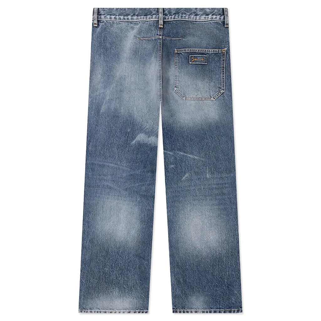Relaxed Fit Denim Pants - Light Blue