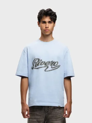 Rivero Script T-Shirt | Azure