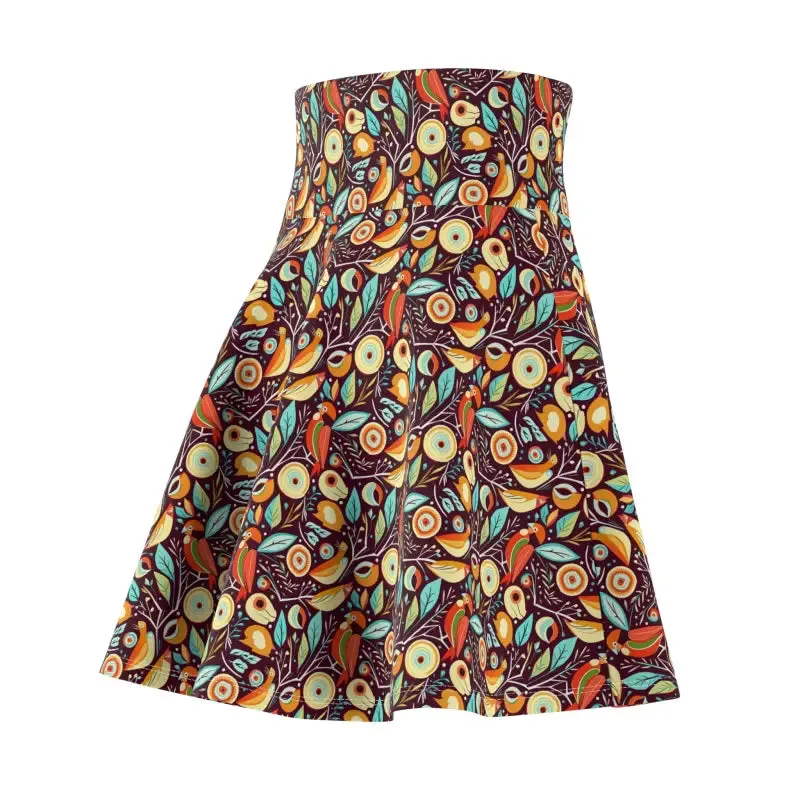 Rock your Style Women’s Skater Skirt with Birds Pattern