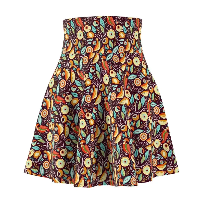 Rock your Style Women’s Skater Skirt with Birds Pattern