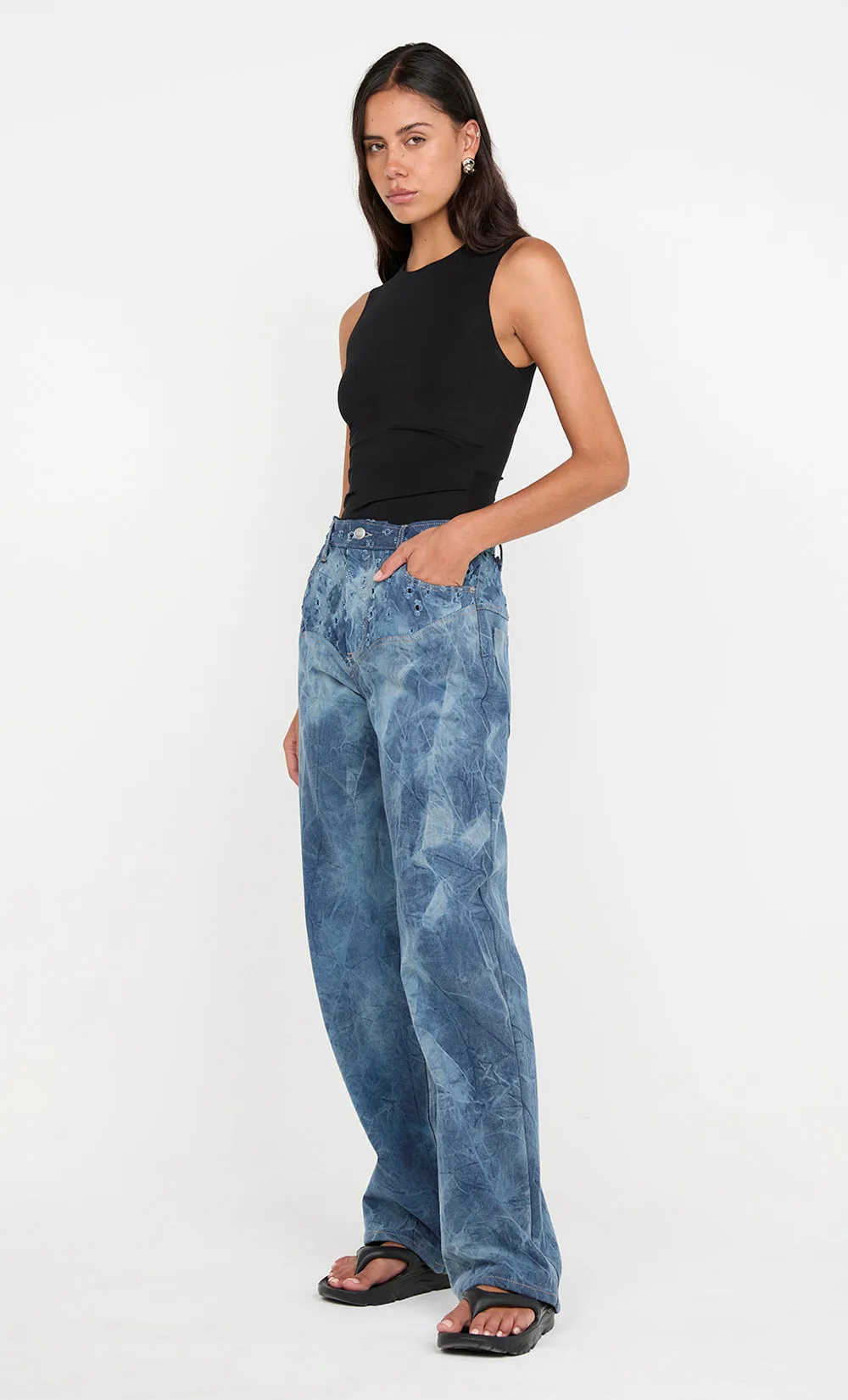 ROYCE YOKE JEAN - DISTRESSED INDIGO