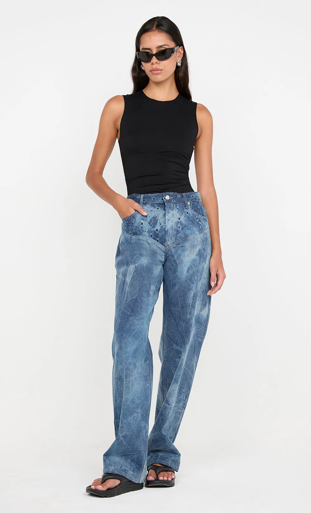 ROYCE YOKE JEAN - DISTRESSED INDIGO