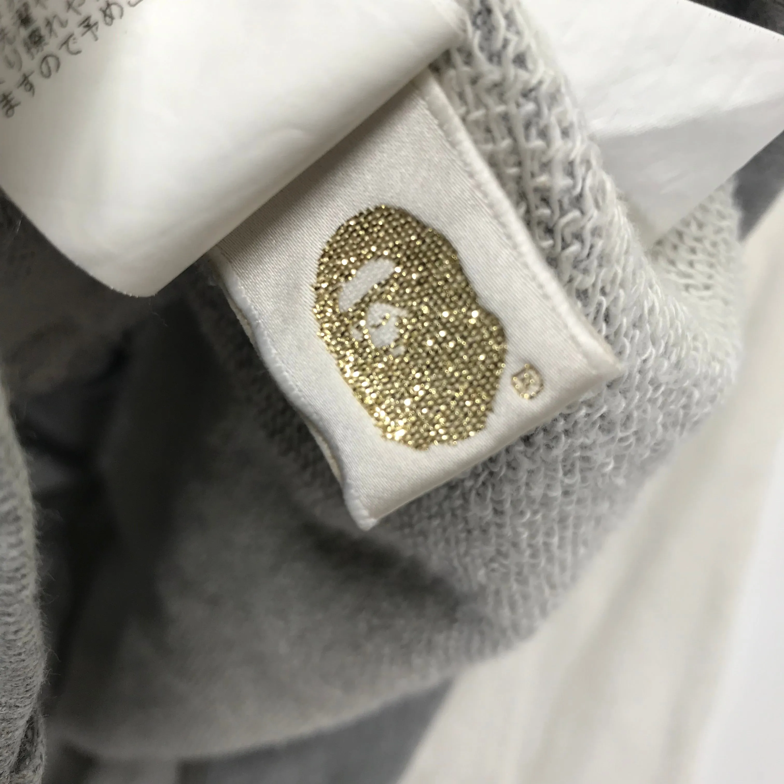 [S] A Bathing Ape Bape WGM Shark Sweatshirt Stadium Jacket Grey