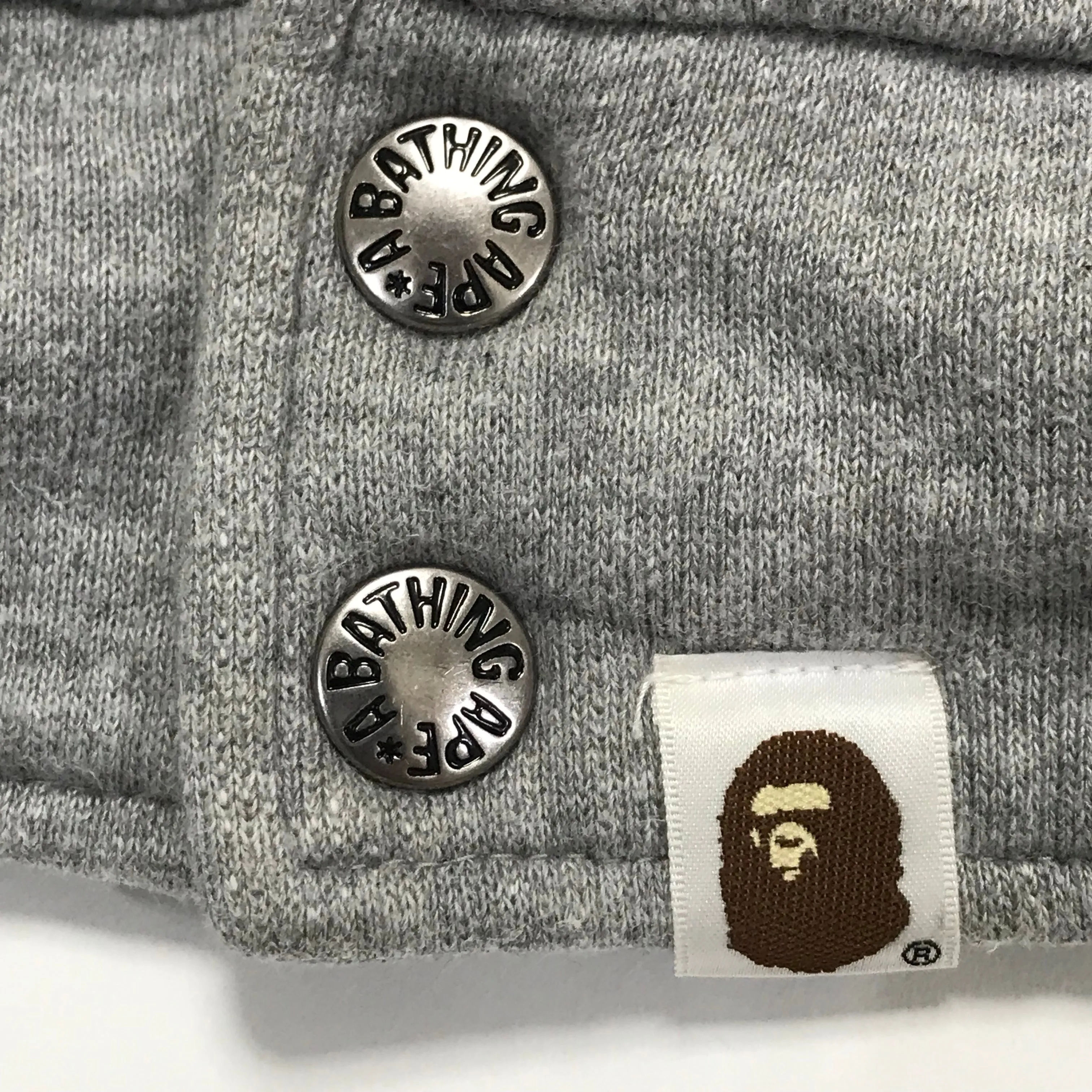 [S] A Bathing Ape Bape WGM Shark Sweatshirt Stadium Jacket Grey