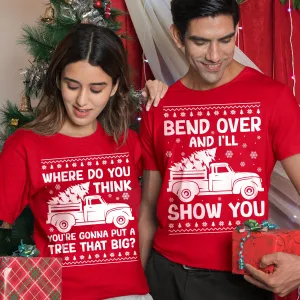 Sandjest Christmas Funny T-Shirt Gifts for Couple Husband Wife Girlfriend Boyfriend