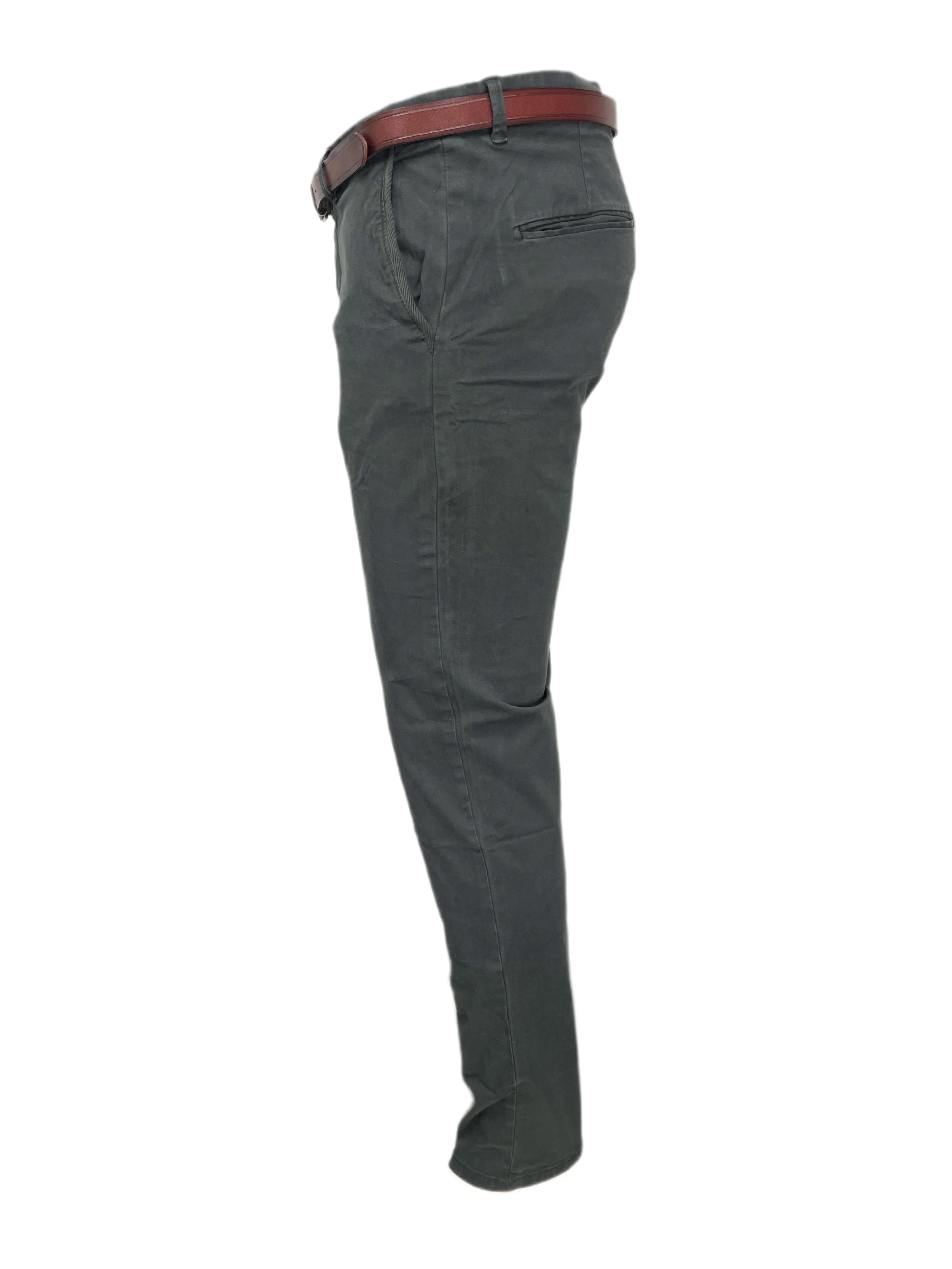 SCOTCH & SODA Men's Grey Belted Stuart Classic Trousers #506 30/32 NWOT