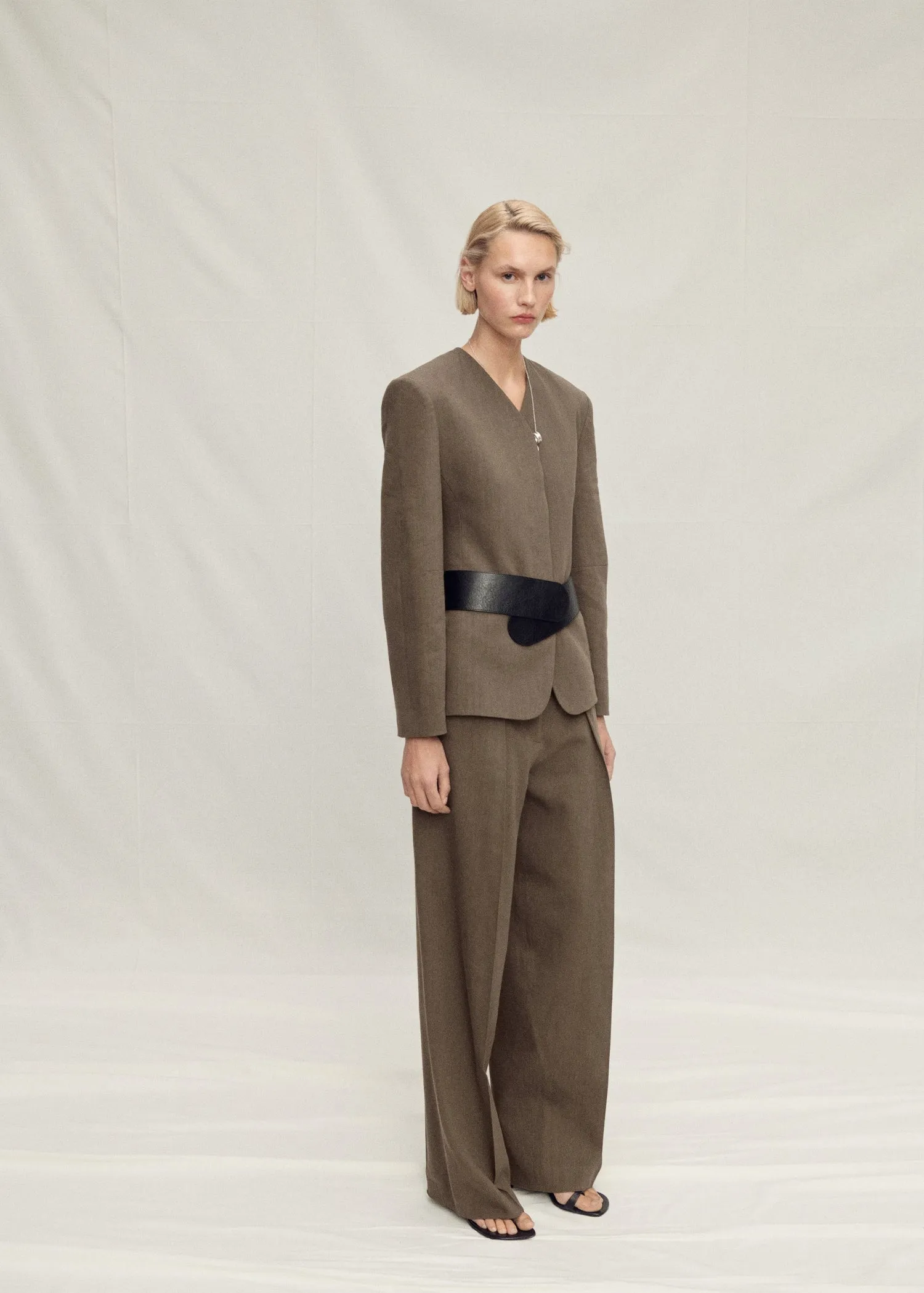 Seamless linen suit jacket
